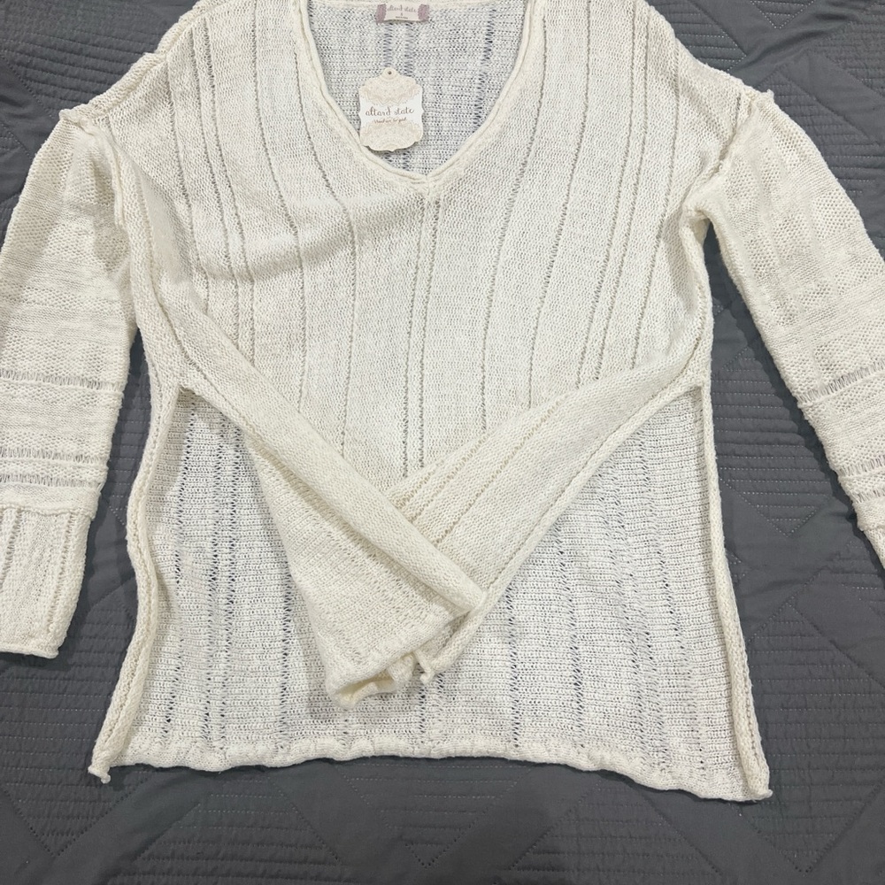 Altar'd State Cream V-Neck Sweater - Picture 9 of 9